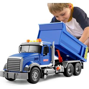 Dwi Dowellin Toddler Trucks Toys for Boys Age 3-5,Big Dump Truck with Lights and Sounds, Kids Boy Toys Christmas Birthday Gift Car