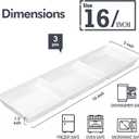 DELLING 16x5 Inch Ceramic 3-Section Serving Tray Set of 3, Stackable Divided Serving Platter - White Porcelain Appetizer Tray for Snack Food Dessert, Dishwasher Safe