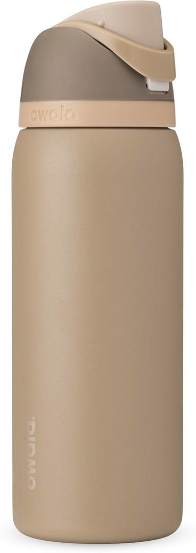 Owala FreeSip Insulated Stainless Steel Water Bottle with Straw, BPA-Free Sports Water Bottle, Great for Travel, 32 Oz, Down To Earth
