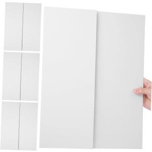 HEALLILY 4pcs Trifold Poster Board: 25.7 X 16.9 Inch, Corrugated Presentation Project Boards for Science School Project Event Displays & Business, White
