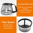 Electactic 5-Cup Programmable Drip Coffee Maker, a compact coffee machine with a digital clock and 24-hour programmable timer, featuring Auto Shut-Off, and a Removable Filter Basket for Home & Office.