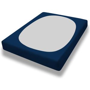 PureFit Stretchy Box Spring Cover - Elastic Fitted Wrap Around 4 Sides, Wrinkle & Fading Resistant, Queen Size, Navy