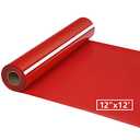 HTV Iron on Vinyl 12Inch by 12ft Roll Heat Transfer Vinyl for T-Shirt HTV Vinyl Rolls for All Cutter Machine - Easy to Cut & Weed for Heat Transfer Design (12ft, Red)