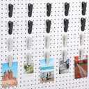 20 Pcs Pegboard Accessories Clips Pegboard Clips Metal Accessories Hook Attachment Peg Board Clip for Crafts Kitchen Bathroom Room Office Wall Organize Storage Display (Black and White)