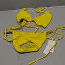 Women Breathable Various Wear Way Bikini Set Two Piece Swimsuit Fashion Metal Ring Bathing Suit Swimwear (Medium, Light Yellow)
