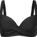 Aqua Eve Women Underwire Bikini Top - Push Up Swimsuit Top Bra Padded Bathing Suit 2025 Twist Front Swimwear (XX-Small, Black)