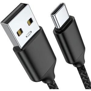 USB to USB C Cable 3FT, Type A to Type C Cord Fast Charging Durable Braided Charger for iPhone 17 Pro Max, 16/15 Plus, iPad Pro/Air/Mini/10, Galaxy, Pixel, Moto, Android Phones - Black Pack Of 2