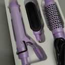 JIGGL 3-in-1 Interchangeable Hair Styler: 1.25" Curling Iron, 1.5" Heated Round Thermal Brush & Hair Straightener Combo for Travel, Dual Voltage,Straight/Curl/Blowout Short and Long Hair, Purple
