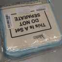 meekoo 45 Pcs Unbleached Flannel Cloth Baby Wipes Reusable Baby Diapers Wipes 8 x 8 Inch Soft and Sturdy Washable Natural Cloth Tissues Outer Stitching(Blue) (1 Count (Pack of 45))