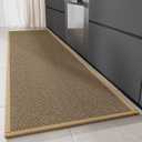 Hargiis Kitchen Rug, Rubber Non Slip Kitchen Rugs Washable, Absorbent Runner Mat for Floor, Machine Washable Standing Mats for in Front of Sink, Door, Laundry, Entryway, Hallway (Brown, 70" 20")