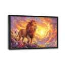 Lion Large Wall Art Animal Flower Pictures Wall Decor Sunset Floral Canvas Landscape Print Painting Modern Home Artwork Decoration for Bathroom Office Living Room Bedroom Framed 24"x36"