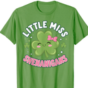 Little Miss Shenanigans St Patricks Day Irish Girls Kids T-Shirt Size M 140/9-10