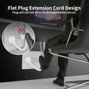 HUANCHAIN 14 Gauge 10 FT Flat Plug Extension Cord White Indoor Outdoor, Heavy Duty 3 Prong Grounded Low Profile Extension Wire Flexible, 15A 1875W 125V 14AWG SJTW, ETL Listed