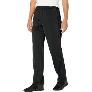 adidas Men's Essentials Warm-up Open Hem 3-stripes Tracksuit Bottoms,Straight Leg, Medium Size,Black on Black