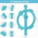 3 x Chuya Baby Teething Ring Sticks,Baby Teether Toys 0-6 6-12 12-18 Months,Teething Relief for Babies,Infant Toys 0 3 6 9 12 18 Months Sensory Toy Easy-Hold (Blue)