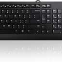 Lenovo 300 USB Combo, Full-Size Wired Keyboard & Mouse, Ergonomic, Left or Right Hand Mouse, Optical Mouse, GX30M39606, Black