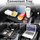 JUSTTOP 4 In 1 Car Steering Wheel Desk for Laptop,Versatile Upgraded Car Seat Tray, Spacious Steering Wheel Table With Tablet Holder and Dual Sauce Racks,Steering Wheel Under Table Console (Large)