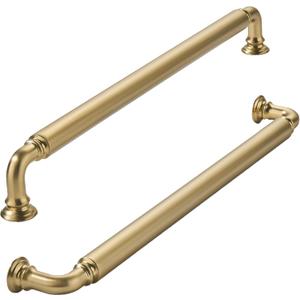 khtumeware 2-Pack Champagne Bronze Heavy-Duty Solid Cabinet Pulls, 10 Inch(256mm) Hole Center, Satin Brass Drawer Pulls, Cabinet Hardware, Suitable for Kitchen Cabinets, Bathrooms and Dressers