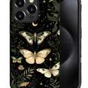 CARLOCA Case for iPhone 15 Pro Max,Gothic Dark Butterfly Soft TPU + Hard PC 2-in-1,Shockproof Anti-Scratch Protective Case Compatible with iPhone 15 Pro Max