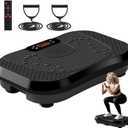 SoftGym Vibration Plate Exercise Machine for Lymphatic Drainage,Power Vibrate Stand Shake Board 450 Lbs Capacity Whole Body Workout Waver with Fitness Resistance Bands Weight Loss Gifts for Women Men