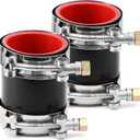 2Pcs ID 2 Inch(51mm) High Temperature 4-Ply Reinforced Straight Silicone Hose Performance Coupler with 4Pcs T-Bolt Clamps Suitable High Level Turbo Pipe Connecting (Black&red*2pcs)