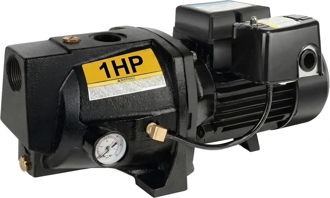 Acquaer Shallow Well Jet Pump,Cast Iron, Well Depth Up to 25ft, 115V/230V Dual Voltage, Automatic Pressure Switch