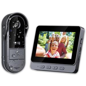 Doorbell Camera Wireless No Subscription with Monitor, Waterproof Video Intercom 1080P No App/WiFi Needed, 2-Way Talk,170 View Angle,Night Vision Door Bell for Home/Apartment/Seniors