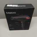 TREZORO Professional Blow Dryer for Women  Ionic Hair Dryer 2000W for Salon & Personal Use  Powerful, Fast & Quiet Drying for Curly Hair, Unwanted Frizz  Design for Travel  8.2ft Cord  Black (Premium Jet Black)