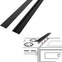 Silicone Stove Gap Covers (2 Pack), Stove Gap Guard, Heat Resistant Oven Gap Filler, Easy Clean,25 Inches, Black