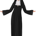 fun shack Nun Costume for Women - Deluxe Religious Outfit with Headpiece, Cross Necklace, L