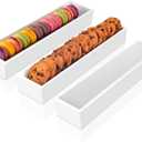 3 Pcs Wood Cracker Tray for Serving Cracker Dish Rectangular Cracker Holder for Serving Trays Holders for Crackers White Cracker Dish Cookie Display Tray for Countertop Home Wedding Events Parties