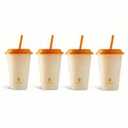 4 Pack Manna Kids Reusable Color Changing Tumbler Set (354 ml 12 oz) & Core Home Kids Color Changing Tumblers With Straws Orange Mixed Cups 12 OZ