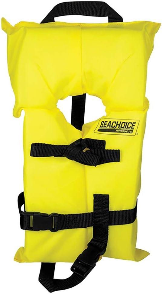 Seachoice Child Type II Life Vest, USCG Approved, Yellow | Emergency flotation for onboard boating safety Child (30-50 lbs.), Yellow