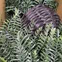 FOTEEWL Artificial Ferns Hanging Basket for Outdoor - 2 Sets Sun-Resistant Lifelike Plants Fake Fern Faux Greenery Bush for Porch, Home Garden, Farmhouse, Eaves, Yard Decor
