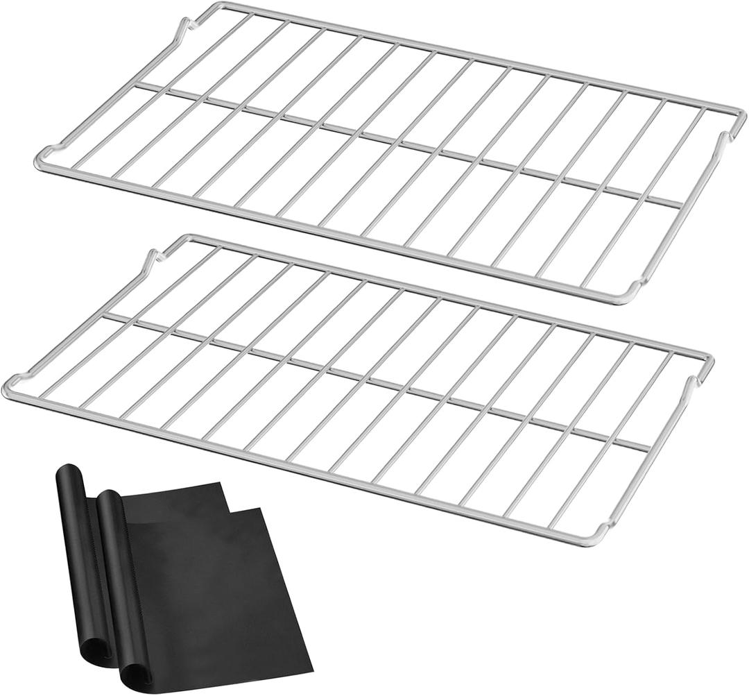 UPGRADE W10256908 Range Oven Rack Compatible with Whirlpool Stove Parts Amana Maytag Kenmore Kitchenaid Oven Racks WPW10256908 Oven Wire Racks Baking Rack 24" x 15.75" 304 Stainless Steel Shelves 2Pcs