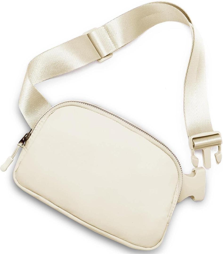 Amazerbst Belt Bag, Fanny Pack, Everywhere Belt Bag, 40 Inch Adjustable Strap, for Women and Men, Waterproof (Beige)