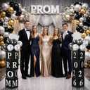 Skylety Prom Decorations 2026 - Prom Send off Backdrop Decor Column Standup Photo Booth with 20 Balloons 2 Crown Shape Cards for College High School Senior Night Congrats Grad