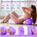 Pilates Ring Set for Women, Pilates Set with Magic Circle,Resistance Bands, Pilates Kit for Home Workout, Pilates Equipment for Strength, Toning and Flexibility(Purple,15pcs)