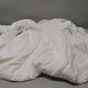 R.Vivimos Women's Summer Cotton Plaid Puff Sleeves Bow Casual Off-Shoulder Boho Midi Dress (Medium, White)