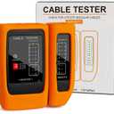 Network Cable Tester with PoE Detection, RJ45/RJ11 Ethernet & Telephone Cable Tester with Silicone Protective Case & Auto Power-Off