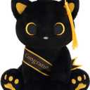 Class of 2026 Graduation Cat Plush - 8" Black Cat Plush with Cap & Golden Tassel Graduation Gift for Her Kids Him, Cute Plushies Toy for Kindergarten, High School College