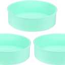 HARFINGTON 3 Pcs Round Cake Pans 7.8" Nonstick Quick Release Silicone Cake Mould Bakeware Tools for Baking Cupcakes Bread Pizza, Green