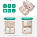 BAGSMART Electronics Organizer Travel Case, Cord Storage for Chargers Cables Phones, Compact Tech Accessories Pouch, Beige