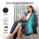 Mr. Sandman Weighted Blankets for Adults Queen Size 20lbs, Warm Sherpa Fleece Throw Blanket for Sleep and Calm, Soft Cozy Heavy Bed Blanket with Jacquard Flannel, 60 x 80 Inches, Midnight Blue