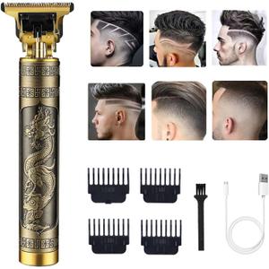 Hair Clippers for Men, Cordless Electric Hair Trimmer Rechargeable Beard Trimmer Shaver, Electric T Blade Trimmer Zero Gapped Edgers Hair Cutting Kit with Guide Combs(Dragon)
