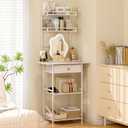 3IngSeagulls Small Vanity Desk Without Mirror, Makeup Vanity Table for Small Space, Compact White Dressing Table with Fabric Drawers, Makeup Vanity with Storage for Bedroom, White, 23.6inW