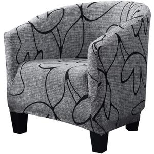 SearchI Club Chair Slipcover Stretch Barrel Chair Covers Printed Tub Chair Slipcovers Soft Spandex Armchair Sofa Cover Removable Couch Furniture Protector Arm Chair Cover for Living Room(Pattern 1)