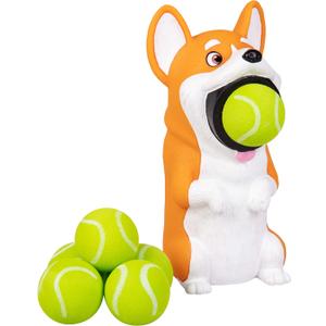 Hog Wild Corgi Ball Popper Toy - Includes 4 Soft Foam Balls - Squeeze to Pop Air Powered Balls Up to 20 Feet - Launcher Safe for Indoor/Outdoor Play - Party Favor Gift for Kids, Girls, Boys Ages 5+