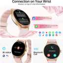 Woneligo Smart Watch for Women,1.57inch AMOLED Touchscreen Fitness Watch for iPhone & Android,Heart Rate/Sp02/Sleep Monitor,110+ Sport Modes IP68 Waterproof Bluetooth Calls,2 Bands (Pink, 1.57)
