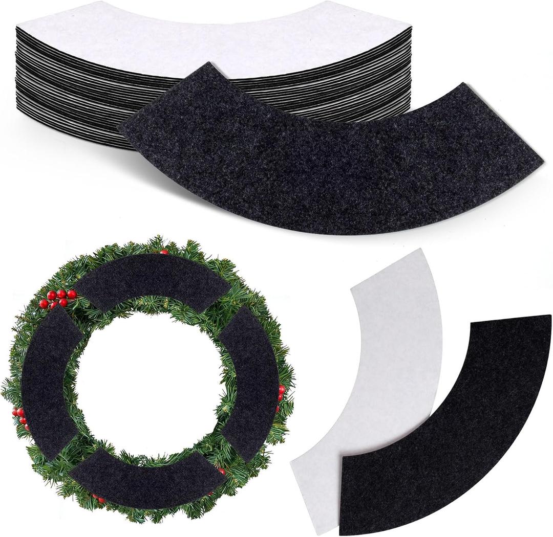 16 Pcs Wreath Pad Door Protector Felt Adhesive Non Slip Door Protector Garland Wreath Backing Padding Scratch Protection for Doors Crafts Holiday Scratch Dings Dent (16)